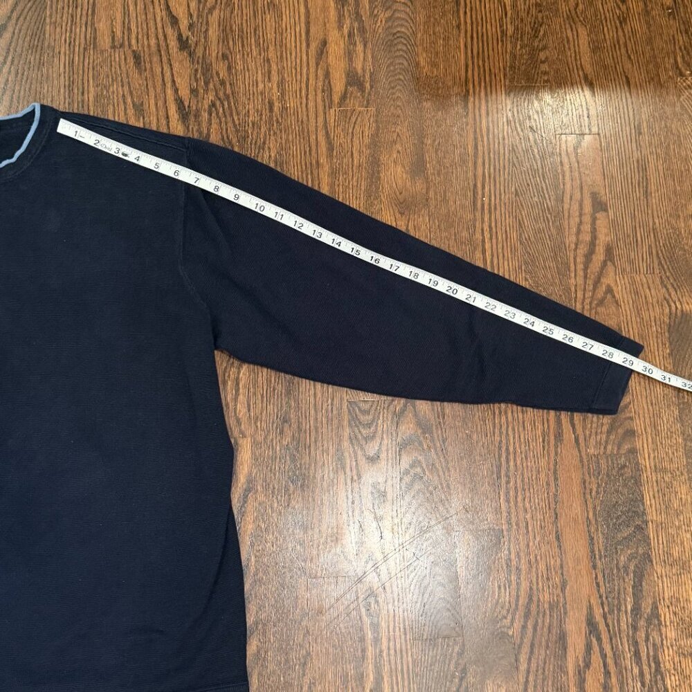 Eddie Bauer Vintage 90s Y2K Thick Crewneck Sweater Blue Men's XL - Picture 8 of 9